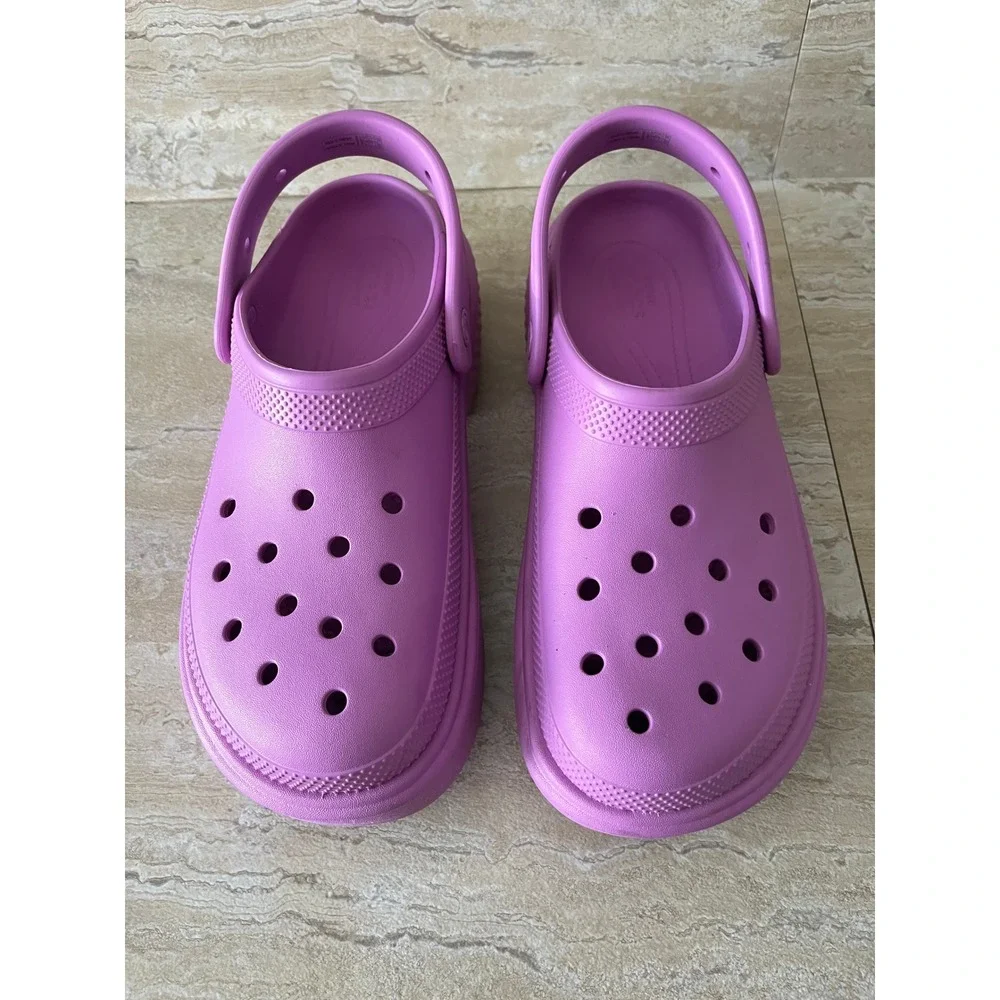 Crocs Classic Crush Clog Men 9 Women 11 Purple Platform Comfort Shoes Excellent
